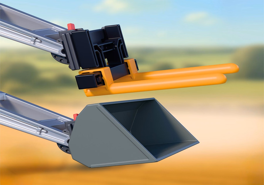 Großer Traktor mit Heuballen