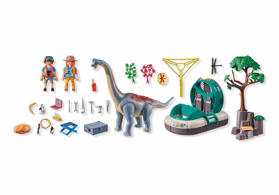 Brachiosaurus mit Hovercraft