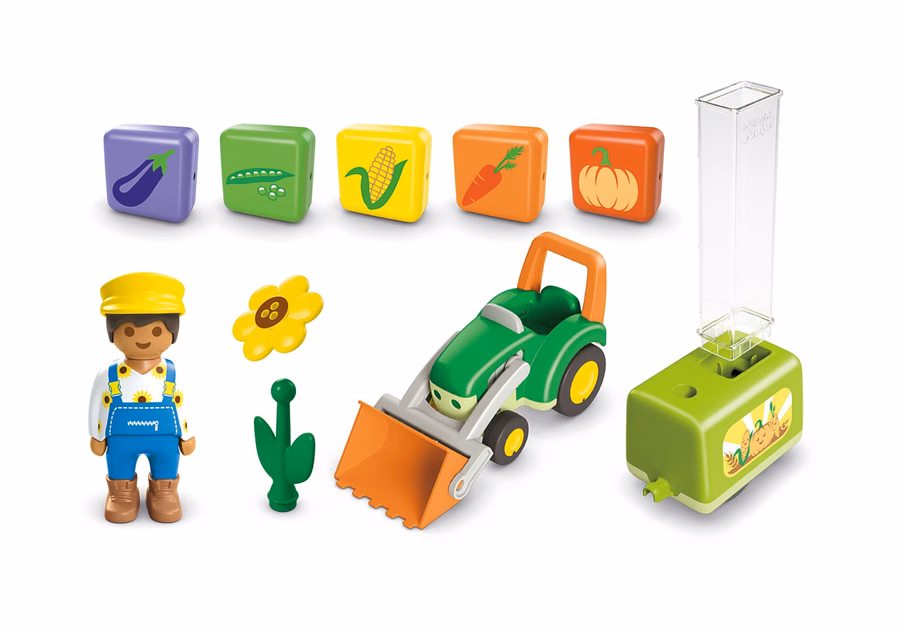 JUNIOR: Traktor mit Lade- und Absetzsämaschine