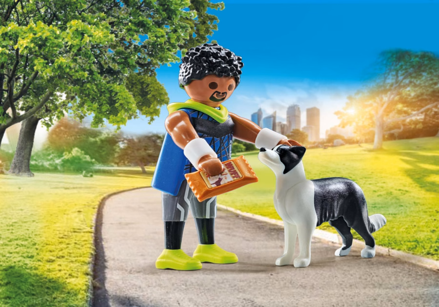 Jogger mit Border Collie