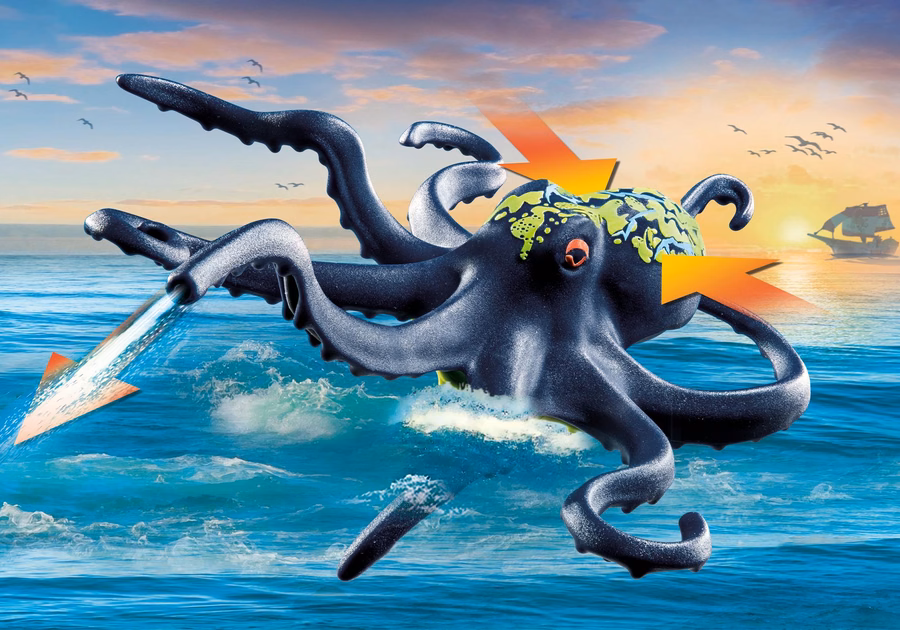 Kampf gegen den Riesenoktopus