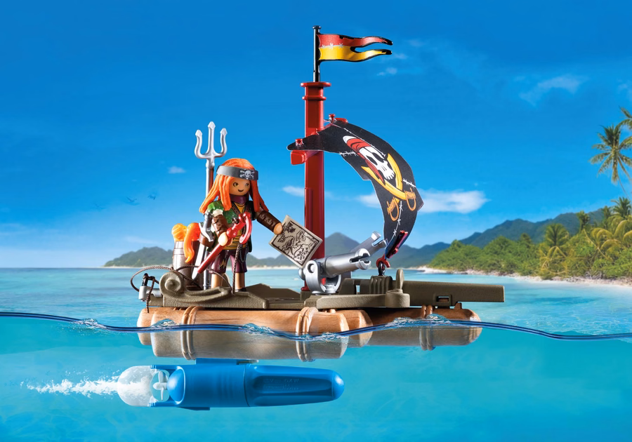 Piratenfloß mit Schatz