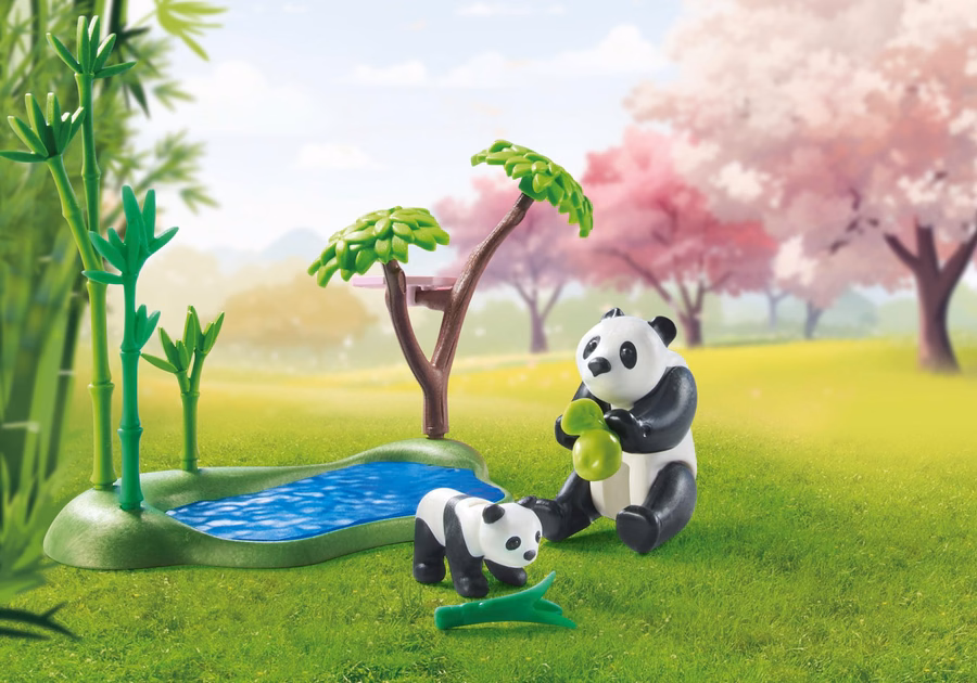 Asiatischer Garten mit Panda